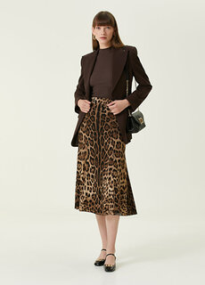 Юбка-миди с леопардовым узором Dolce&amp;Gabbana