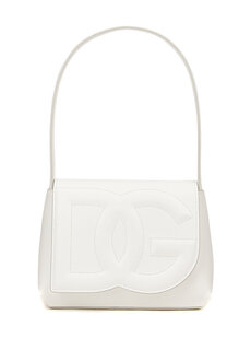 Белая женская кожаная сумка Dolce&amp;Gabbana