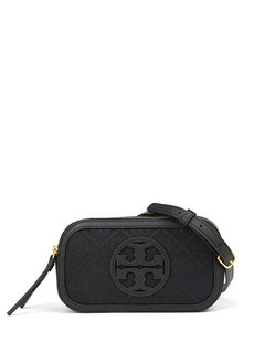 Черная женская сумка mini t monogram Tory Burch