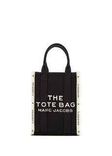 Жаккардовая черная женская сумка-тоут mini tote Marc Jacobs
