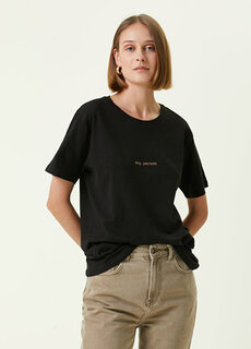 Черная женская футболка оверсайз с принтом dog person Mons Bons