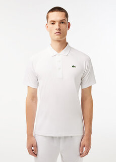 Белая мужская футболка-поло sport стандартного кроя Lacoste