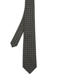 Черный галстук с геометрическим узором Lanvin