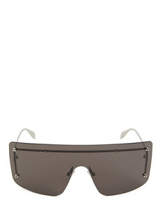 Черные женские солнцезащитные очки геометрической формы Alexander McQueen