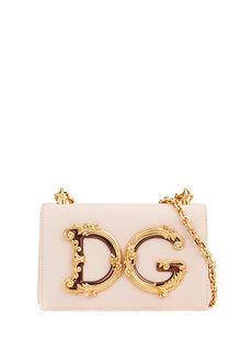 Женская кожаная сумка через плечо с логотипом powder Dolce&amp;Gabbana