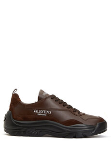 Gumboy коричневые мужские кожаные кроссовки Valentino Garavani