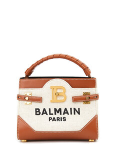 B-buzz 22 кремово-коричневая женская сумка на плечо Balmain