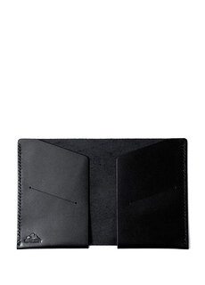 Черный кожаный кошелек для паспорта с логотипом teos Roarcraft