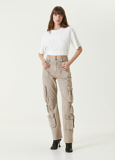 Бежевые джинсовые брюки карго Dolce&amp;Gabbana