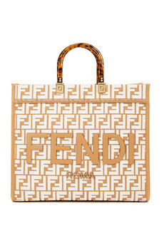 Женская сумка sunshine с бежевым логотипом Fendi