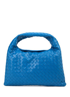 Маленькая синяя женская кожаная сумка hop Bottega Veneta