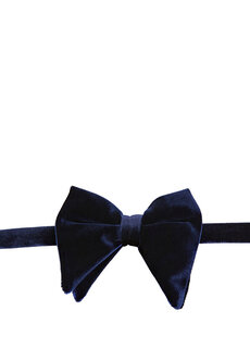 Темно-синий бархатный галстук-бабочка Beymen