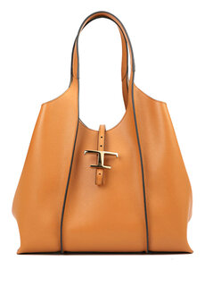 Женская кожаная сумка вневременного светло-коричневого цвета среднего размера Tod&apos;s Tod’S