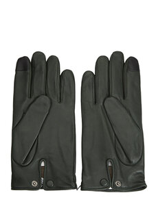 Мужские кожаные перчатки цвета хаки AGNELLE