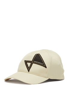 Бежевая мужская шляпа с логотипом Emporio Armani
