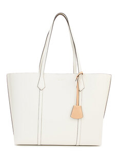 Белая женская кожаная сумка-шоппер Tory Burch