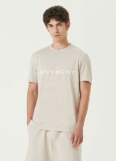 Бежевая футболка с логотипом Givenchy
