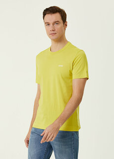 Желтая футболка с вышитым логотипом Zegna