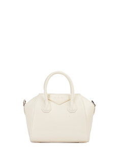 Женская кожаная сумка antigona с белым логотипом Givenchy