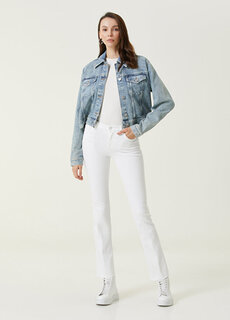 Белые джинсовые брюки bootcut 7 For All Mankind