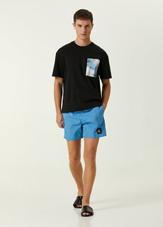 Синий купальник с логотипом Calvin Klein