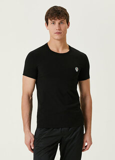 Черная футболка с вышитым логотипом Dolce&amp;Gabbana