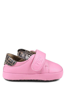 Розовые кожаные кроссовки унисекс для малышей Fendi