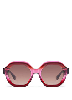 6874 janet 6 бордовые женские солнцезащитные очки с геометрическим узором Gigi Studios