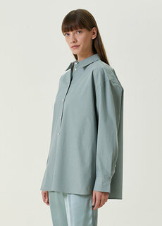 Классическая рубашка с воротником зеленого цвета Loulou Studio
