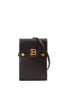 Черная женская кожаная мини-сумка b-buzz Balmain