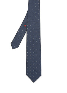 Шелковый галстук с цветными блоками и узором Isaia