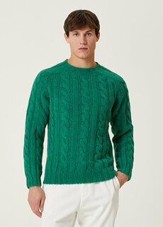 Зеленый вязаный шерстяной свитер с текстурированной отделкой Howlin Howlin'
