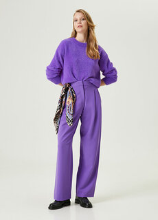 Пурпурные брюки-палаццо со складками Beymen
