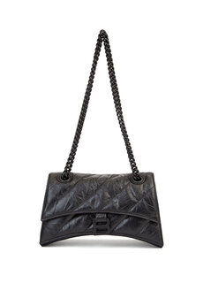 Маленькая черная женская кожаная сумка crush Balenciaga