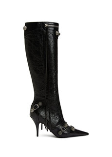 Черные кожаные ботинки cagole на каблуке Balenciaga