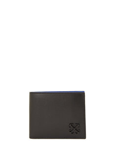 Мужской кожаный кошелек с черным логотипом Off-White