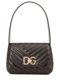 Женская кожаная сумка с черным логотипом Dolce&amp;Gabbana