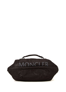 Черная мужская поясная сумка с логотипом Moncler