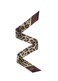 Женский шелковый шарф с леопардовым узором Dolce&amp;Gabbana