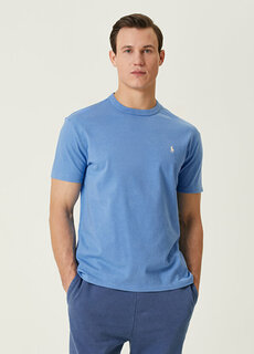 Голубая футболка с вышитым логотипом Polo Ralph Lauren