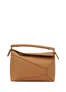 Маленькая коричневая женская кожаная сумка-пазл Loewe