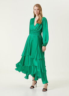 Зеленое вечернее платье макси Beymen