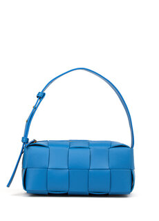 Маленькая женская кожаная сумка brick cassette blue Bottega Veneta