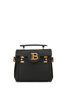 Женская кожаная сумка с черным логотипом Balmain