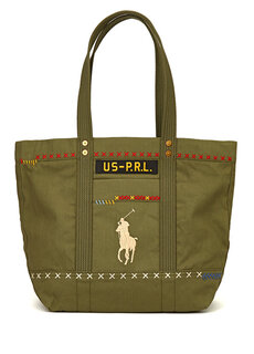 Женская сумка big pony среднего размера цвета хаки Polo Ralph Lauren