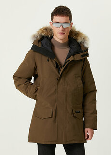 Куртка цвета хаки с капюшоном и логотипом langford Canada Goose