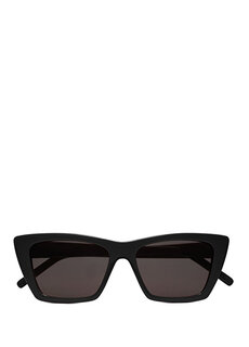 Черные женские солнцезащитные очки прямоугольной формы Saint Laurent