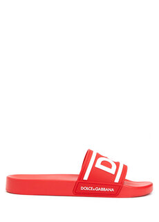 Красно-белые мужские тапочки с логотипом Dolce&amp;Gabbana