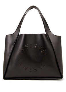 Черная сумка для покупок с логотипом stella Stella McCartney