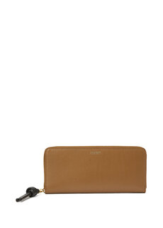 Женский кожаный кошелек с коричневым логотипом Loewe